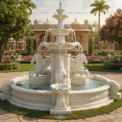 White Marble Garden Water Fountain