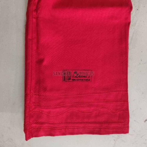 Red Plain Cotton Poplin Petticoat