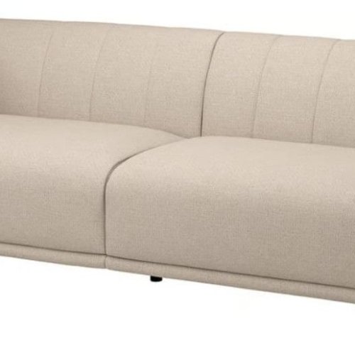 Traditional Style Fabric Sofa with Channel Backrest