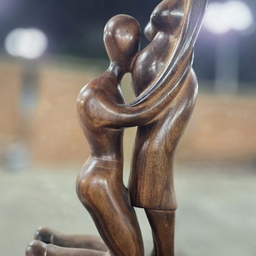 The Third Heartbeat Wooden Statue for Home Decor