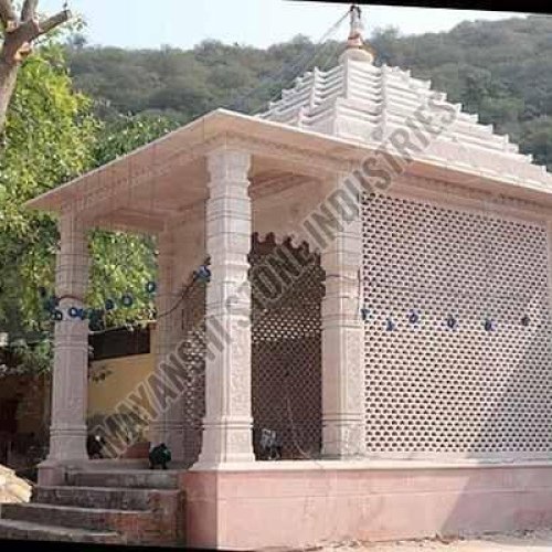 Pink Sandstone Traditional Carved Mandir