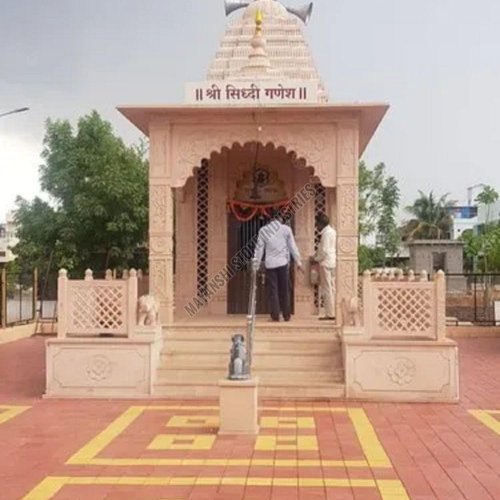 Pink Sandstone Antique Finish Mandir