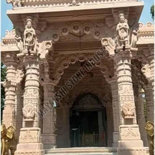 Pink Sandstone Sacred Prayer Mandir