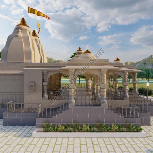 Pink Sandstone Ornamental Religious Temple
