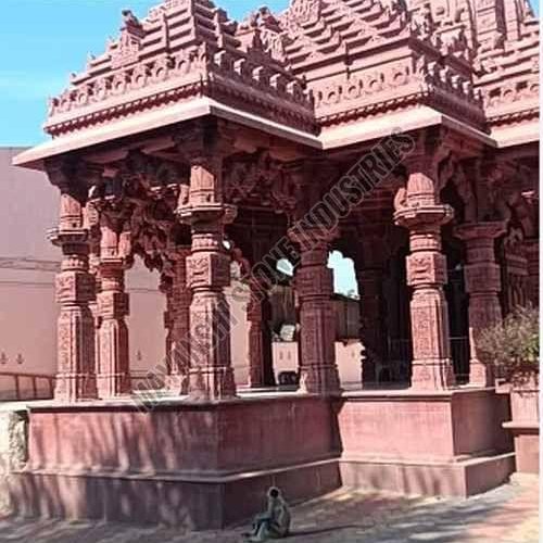Red Antique Traditional Sandstone Temple