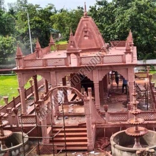 Red Sandstone Ornamental Hindu Temple