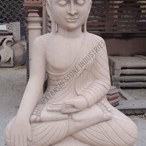 Stone Gautam Buddha Meditating Statue