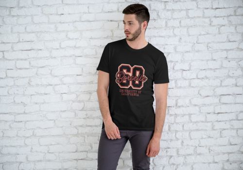 Black Men Cotton Printed Tee Shirt