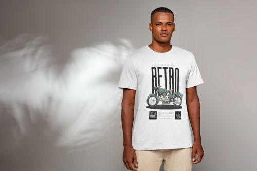 White Men Half Sleeve Cotton Printed T-Shirt