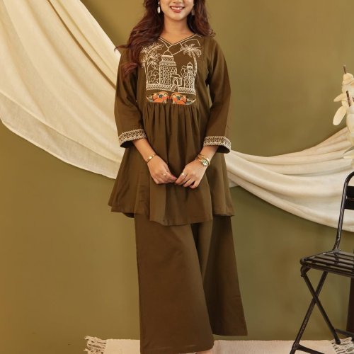 Elegant Cotton Women Co Ord Set