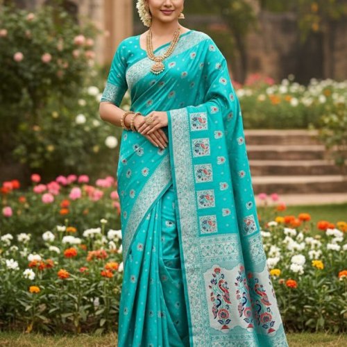 Paithani Saree with Meenakari Work