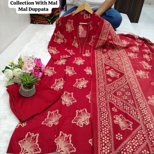 Party Wear Cotton Kurti Pant Set