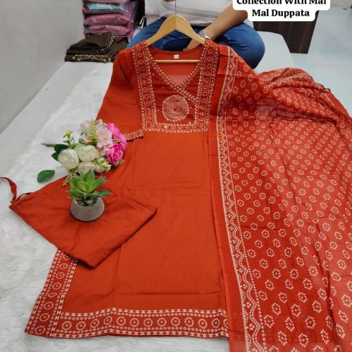 Printed Cotton Ladies Kurti Pant Set