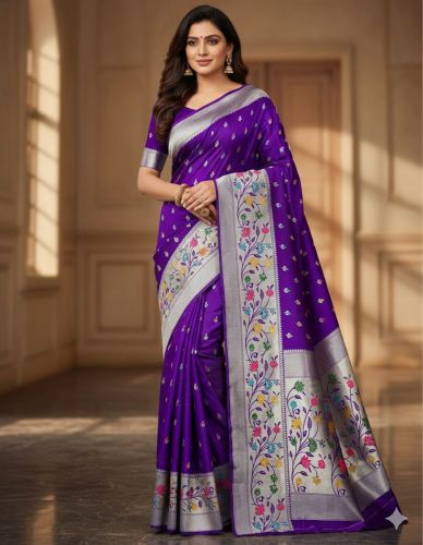 Printed Paithani Silk Saree
