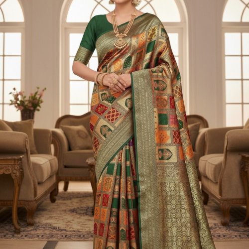 Pure Lichi Banarasi Silk Saree