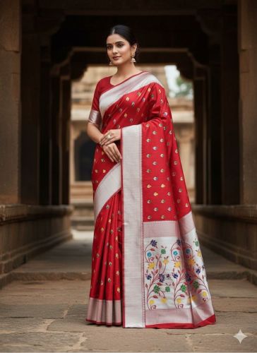 Pure Silk Printed Paithani Saree