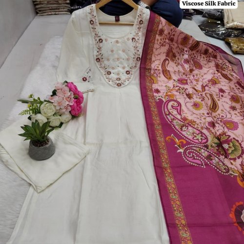 Roman Silk Kurti with Pant Set