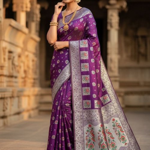 Traditional Gold Zari Paithani Saree