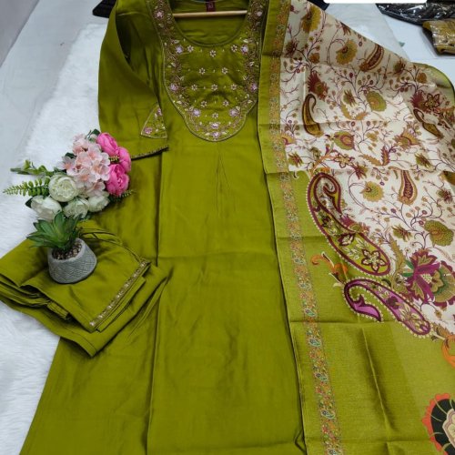 Viscose Roman Silk Kurti Set for Women
