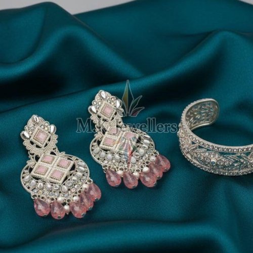 Ladies Light Pink Designer Drop Earrings
