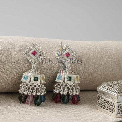 Ladies Multicolor Designer Jhumka Earrings