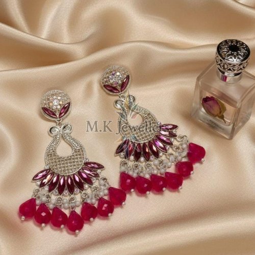 Ladies Rani Pink Designer Drop Earrings