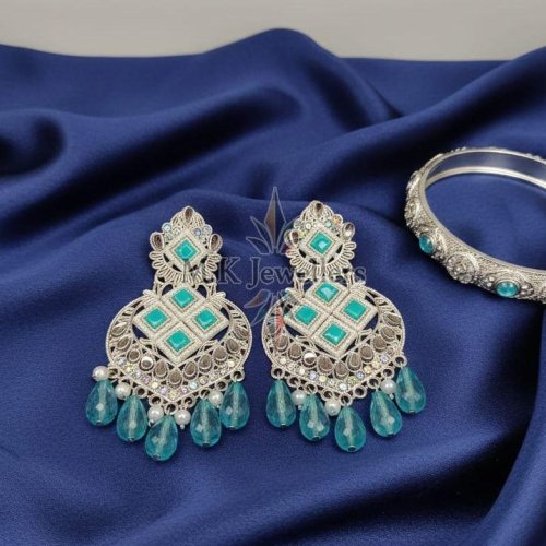 Ladies Sky Blue Designer Drop Earrings