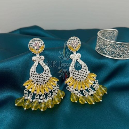 Ladies Yellow Designer Drop Earrings