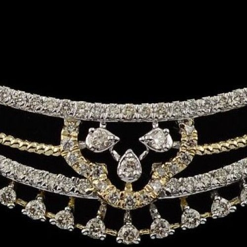 18K Gold Broad Diamond Mangalsutra