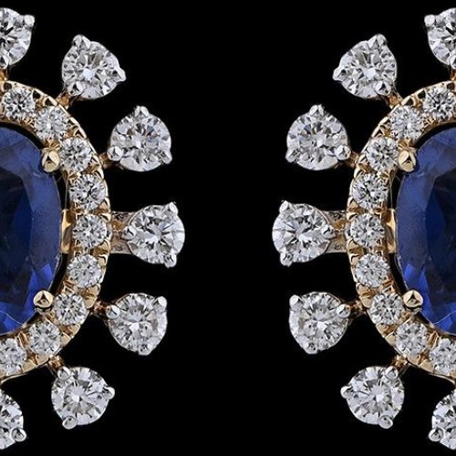 18k Gold Contemporary Diamond Cluster Studs