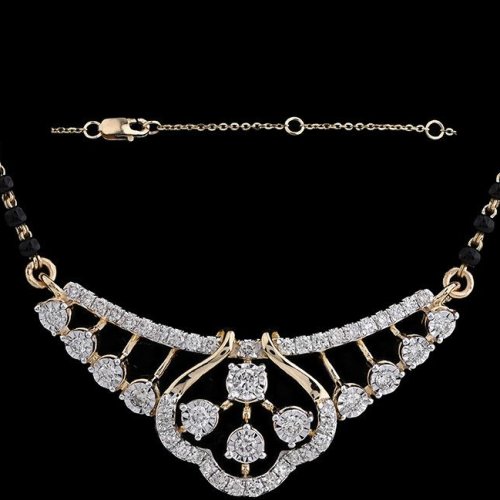 18K Gold Delicate Diamond Row Mangalsutra