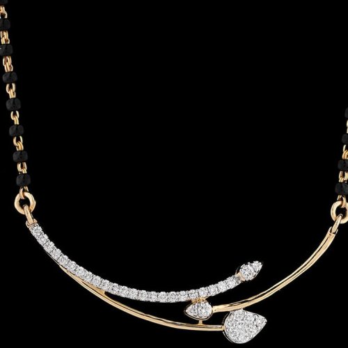 18k Gold Delicate Infinity Loop Diamond Mangalsutra