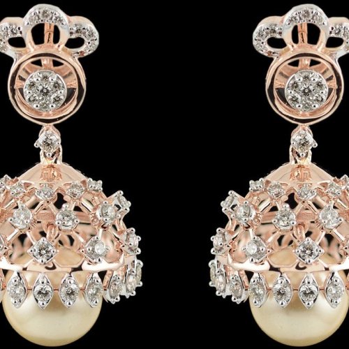 18k Gold Full Diamond Pave Hoop Earrings