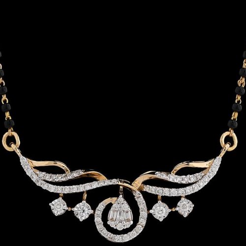 18K Gold Intricate Patterned Diamond Mangalsutra