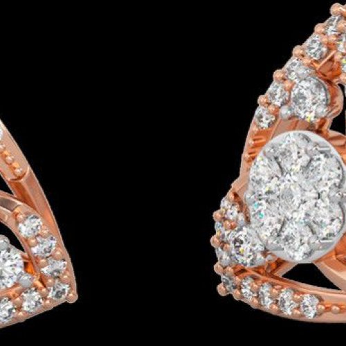 18k Gold Large Snowflake Design Diamond Cluster Earrings