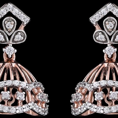 18k Gold Luxury Floral Gemstone Earrings with Diamond Petals