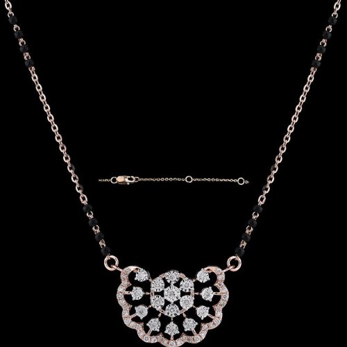 18K Gold Minimalist Diamond Station Mangalsutra
