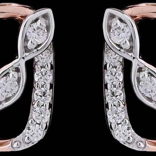 18k Gold Minimalist Floating Diamond Stud Earring