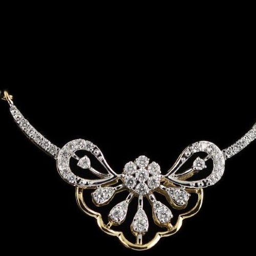 18k Gold Modern Multi Layered Diamond Bar Mangalsutra