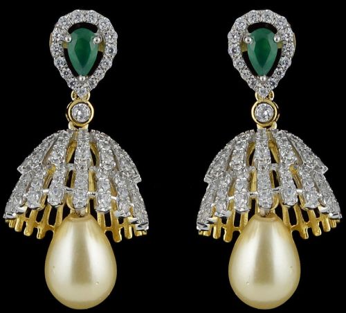 18k Gold Modern Teardrop Gemstone Earrings with Pavé Diamond Accents