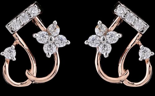 18k Gold Ornate Emerald Cut Gemstone and Diamond Drop Earrings