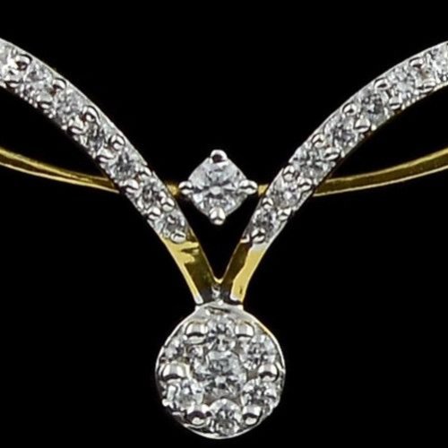 18k Gold Sleek Bar Style Diamond Mangalsutra
