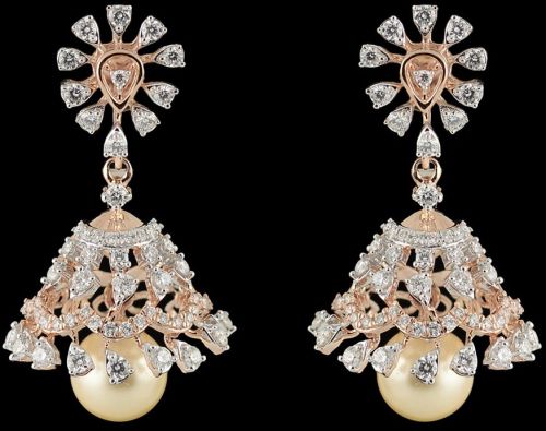 18k Gold Statement Diamond Earrings with Large Gemstone Center