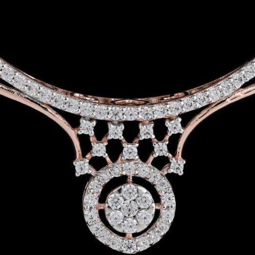 18K Modern Curved Diamond Mangalsutra