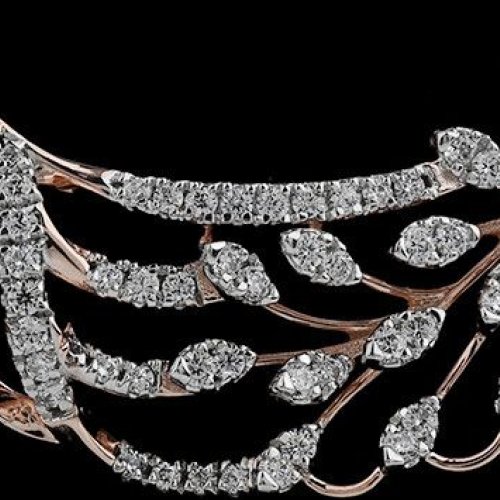 18k Rose Gold Circular Pattern Diamond Mangalsutra