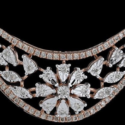 18K Rose Gold Multi Diamond Row Mangalsutra