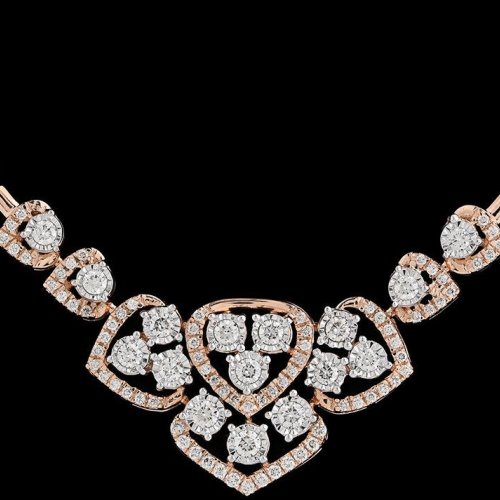 18K Rose Gold Ornate Diamond Heavy Mangalsutra