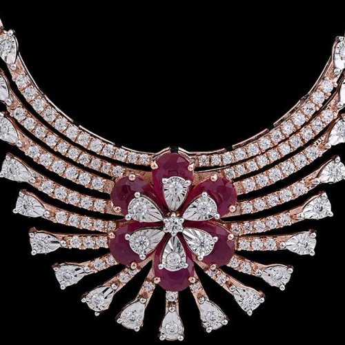 18k Rose Gold V Shaped Delicate Diamond Mangalsutra