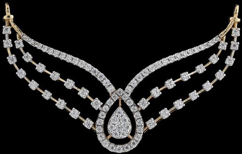 Crescent Style Diamond Mangalsutra
