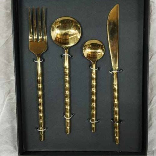 Brass Spoon Knife Fork Cutlery Set